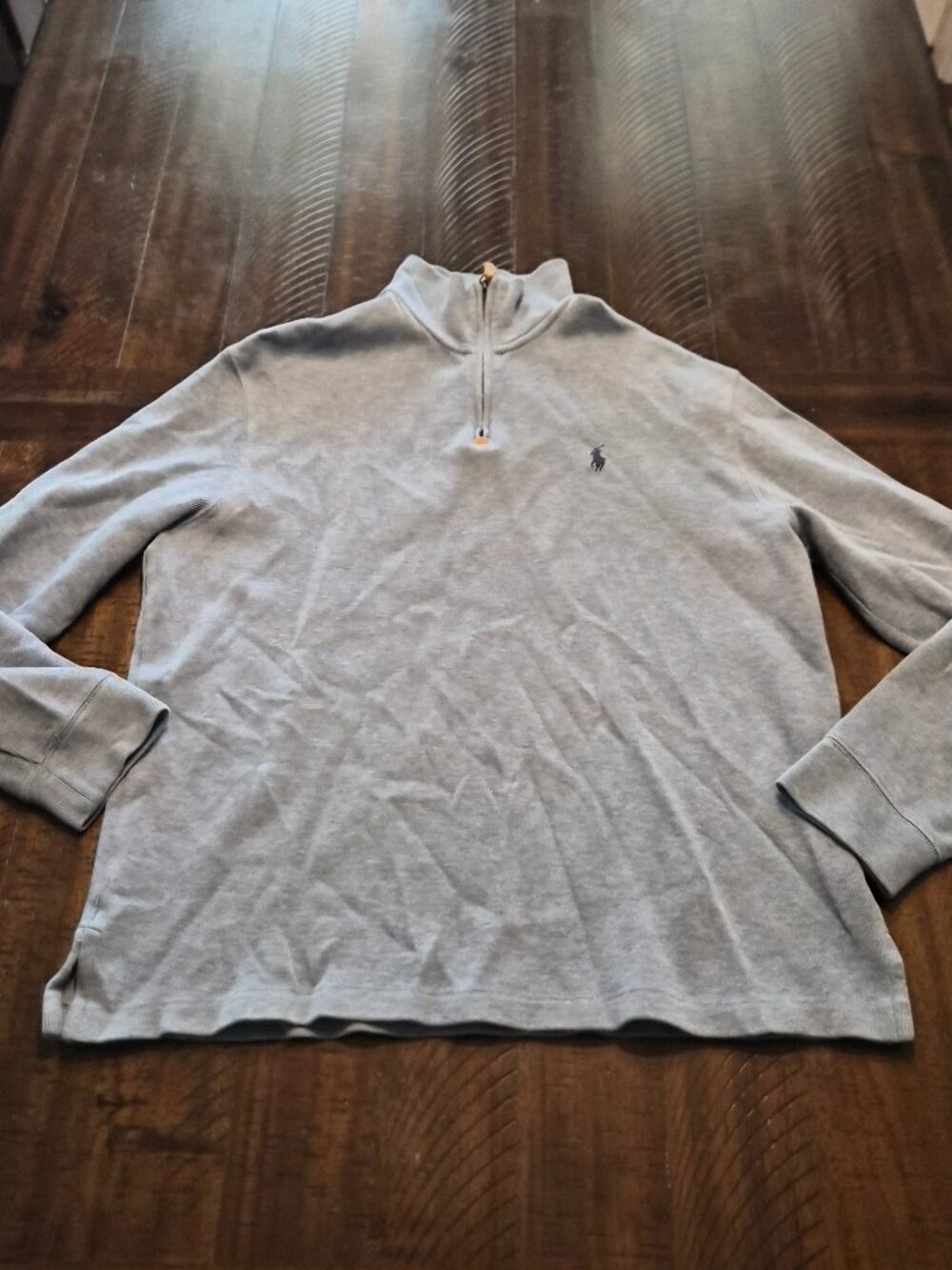 Polo Ralph Lauren Men's Cotton 1/4 Zip Sweater Gray Size Medium Vintage H000
